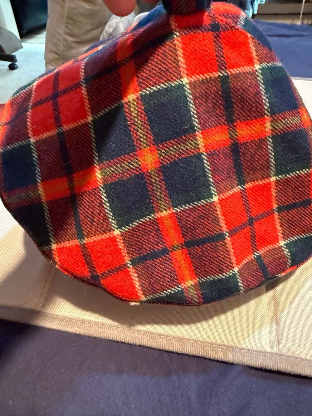 Vintage 60s 70s Madcaps Paris New York Plaid Wool Newsboy Cap Beret Hat